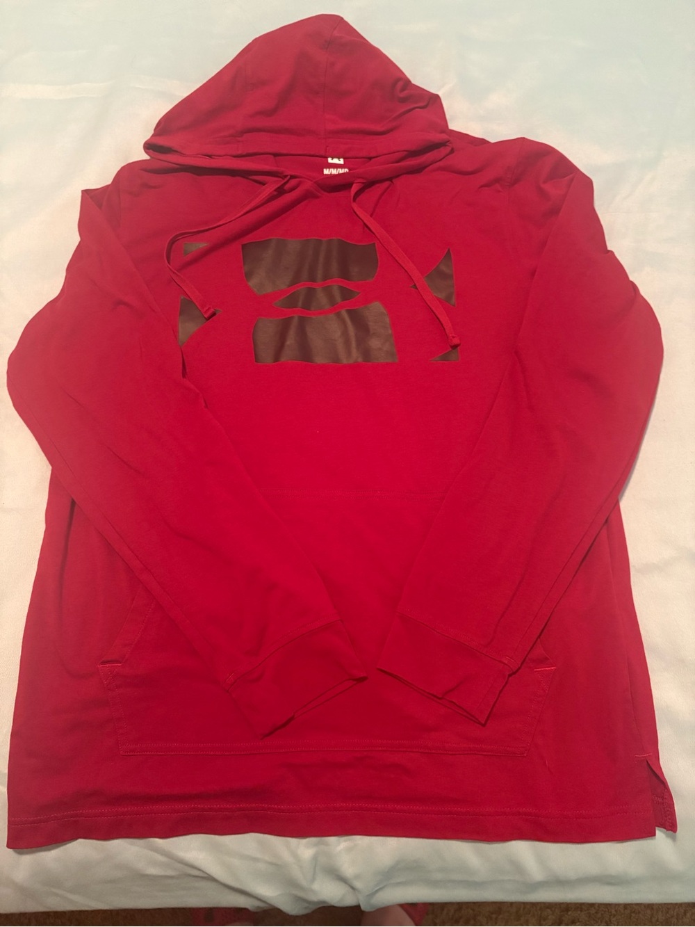 Under Armour Red Hooded Pullover Sweatshirt with Black Logo